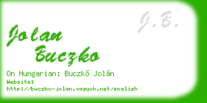 jolan buczko business card