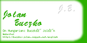 jolan buczko business card